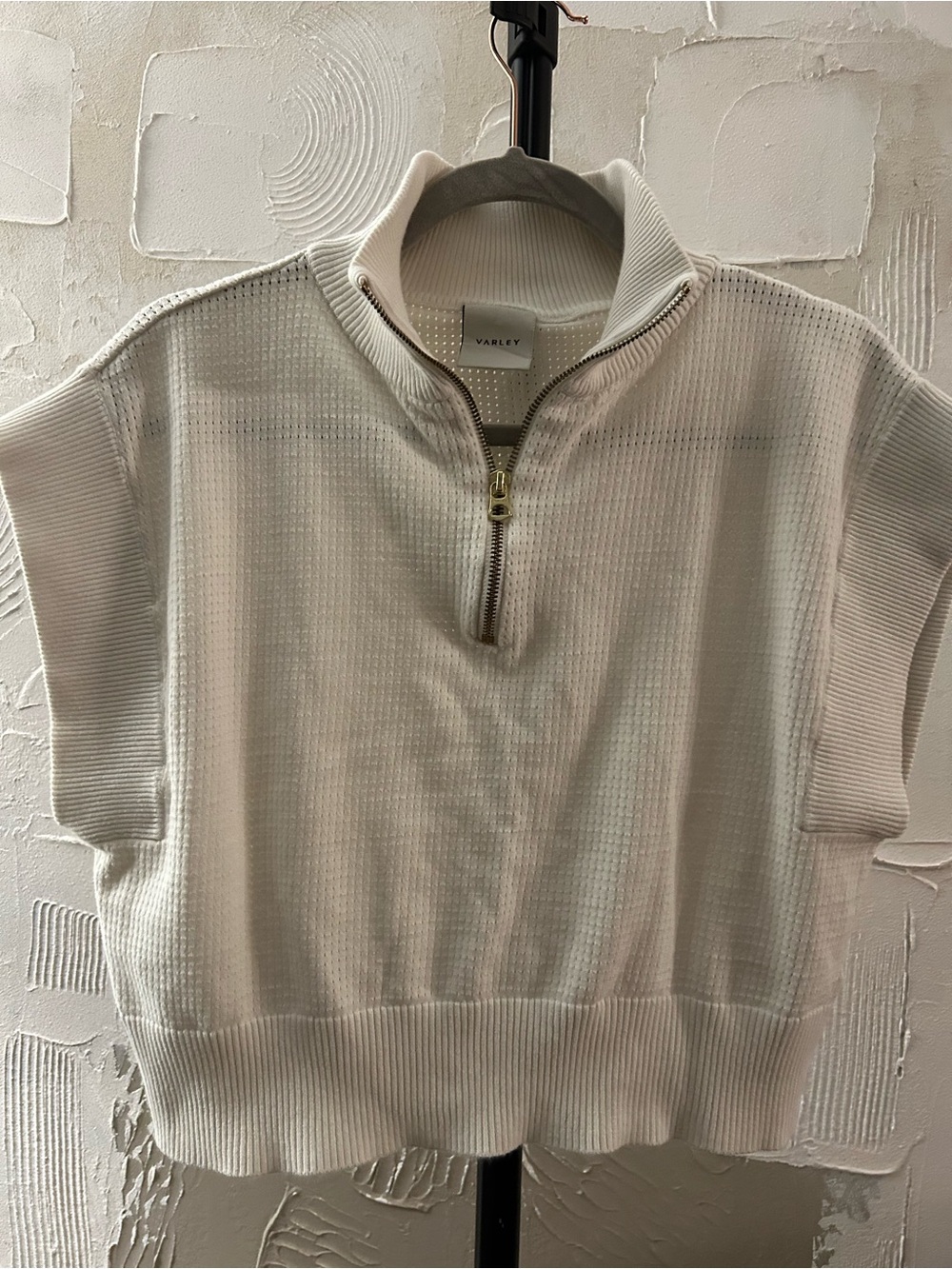 Varley Fulton Crop Half-Zip Knit Sweater Size M